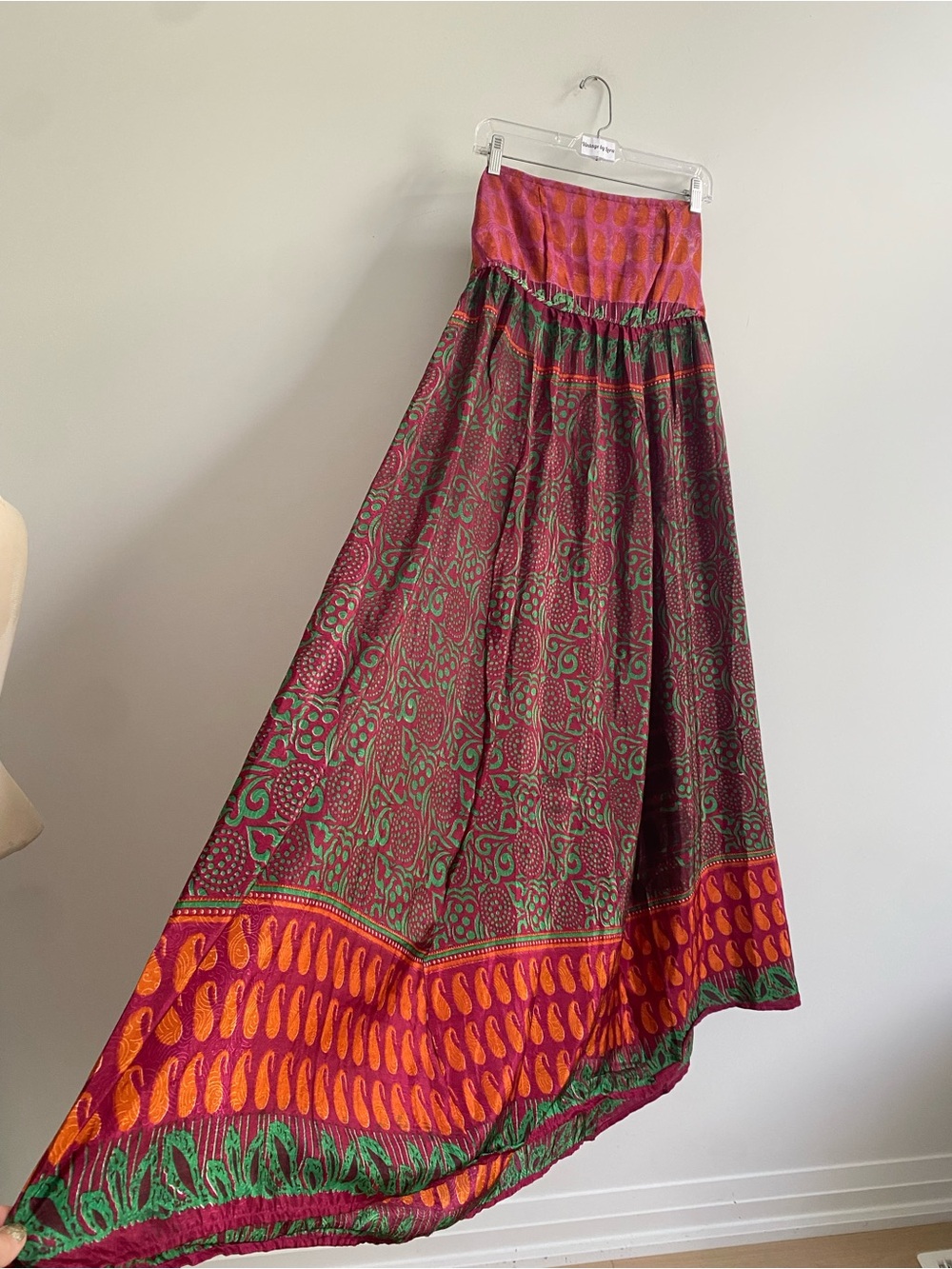 SILK blend Bohemian Paisley Maxi Dress